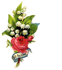 Christian message all for thee lily of the valley and rose bouquet