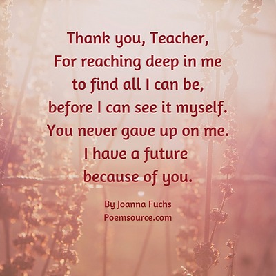 Teacher Poems Of Appreciation